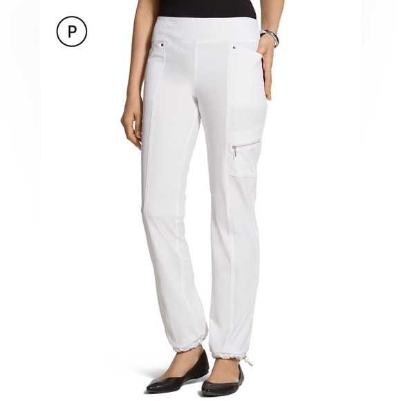 Chicos zenergy Gabbi Wide-Waistband Zipper Pant white size 4 - Picture 1 of 7